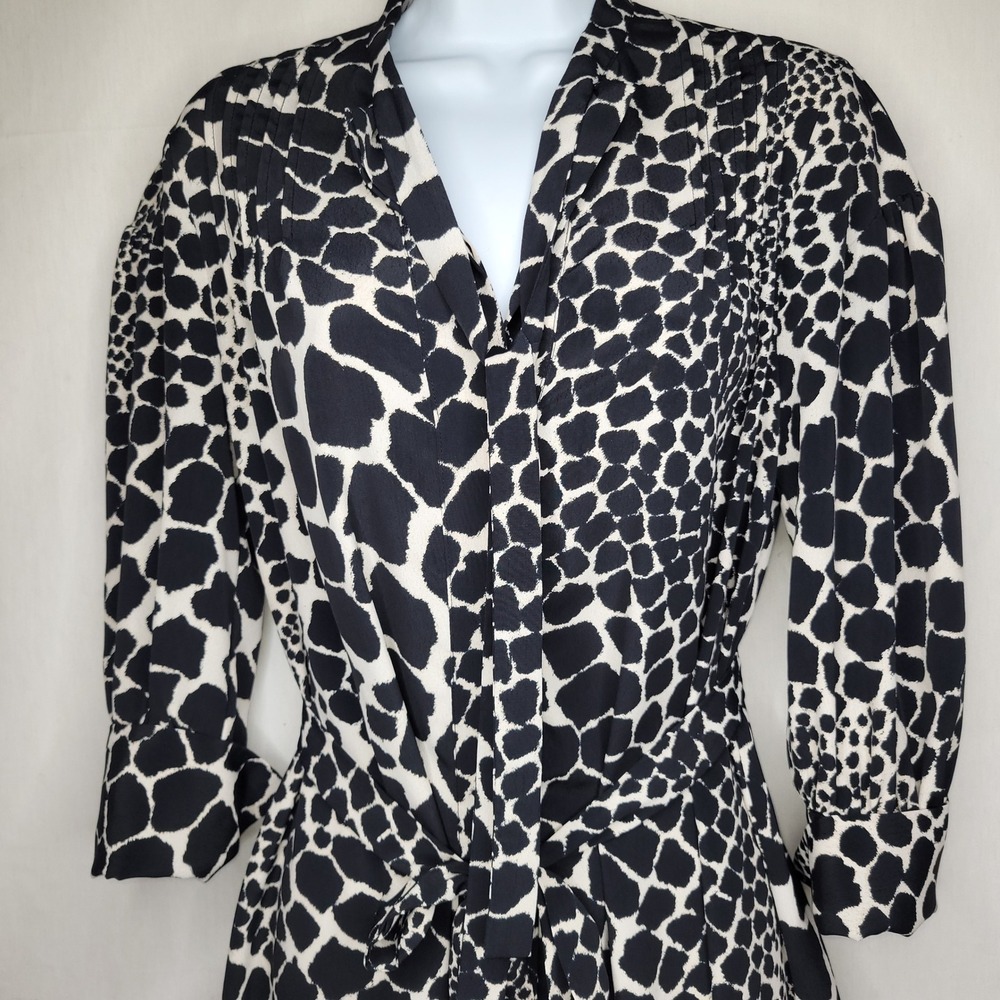 Topshop Black/White Giraffe Print Mini Shirt Dress - Picture 4 of 7